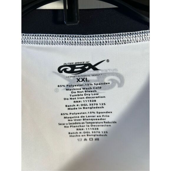Outer banks xxl UPF 60+ rash guard shirt black white new - Picture 4 of 6